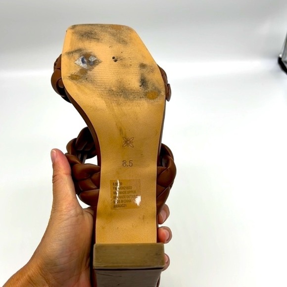 BCBGENERATION- Brown Braided Sounder Square Slip On Open Toe Sandals Size 8.5 - Picture 13 of 14